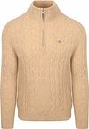 Gant Halfzip Lambswool Sweater Cable Beige order online | 8050260-296 | Suitable Hungary
