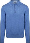 Konge Essentials Robert-langermet poloskjorte Merino Mid Blå KM111030002-B041T
