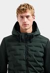 No Excess Jacket Knitted Sleeve Dark Green Model / Detail