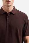No Excess Stickad Poloshirt Structure Brun Model / Detail