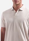 No Excess Stickad Poloshirt Structure Ecru Model / Detail