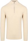 Profuomo Pull Demi-Zip Structure Écru commander en ligne | PPVJ30007A-E | Suitable Luxembourg
