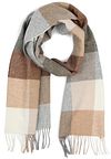 Profuomo Scarf Wool Check Brown Grey Beige PPWS30004B-1