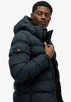 Superdry Puffer Jacket Hooded Navy Model / Zijkant
