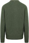 Sweter William Lockie z jagnięcej wełny z dekoltem V w kolorze oliwkowym Product / Achterkant