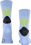 Burlington Manchester Socks Checkered Blue 6258 Product / Achterkant