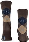 Skarpety Burlington Manchester w kratę brązowe 5043 Product / Achterkant
