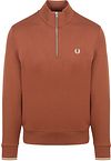 Fred Perry Halv Zip Trøje i Whisky Brun M3574-W52