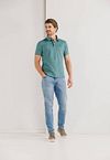 State Of Art Pique Polo Shirt Mint Blue Model / Voorkant