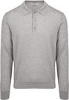 KING Essentials Den Robert Langarm-Poloshirt Merino Grau KM111030002-C002T