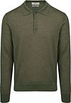 King Essentials Det Robert långärmad polotröja Merino Army Grön KM111030002-G010T
