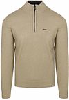 NZA Halv Zip Hættetrøje Christopher Melange Warm Beige 25HN414-1184
