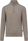 State Of Art Half Zip Trui Wool Blend Melange Taupe kopen | Suitable
