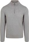 Suitable Slub Garn Half Zip Tröja Grå PU-MO-SLUBPLAIN-25.03 Grey