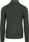 Pullover R2 in lana merino con mezza zip verde scuro Product / Achterkant