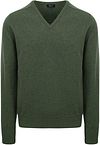 William Lockie Pullover Lamswol V-hals Rosemary Groen 7092DF-245 Rosemary