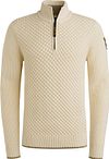 PME Legend Half Zip Structure Trui Ecru PKW2509324-7013 kopen | Suitable