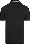 Polo Fred Perry Twin Tipped M3600 in piqué di cotone nero P69 Product / Achterkant