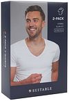 Suitable T-shirt Wit Diepe V-hals Vitaru Stretch 4 Pack Verpakking