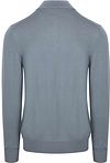 Profuomo Half Zip Pullover Merino Wool Blue Product / Achterkant