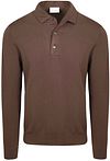 Profuomo Longsleeve Poloshirt Luxury Basic Bruin kopen | Suitable