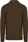 Profuomo sweter z krótkim zamkiem (half zip) o strukturalnym splocie w ciemnozielonym Product / Achterkant