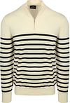 Steppin' Out Halvglidelås Genser Breton Stripe Ecru PUHZ-BRETON-ECR-SO-26.02