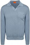 Suitable Longsleeve Knitted Polo Riva Pocket Lys Blå PU-RIV-COLI-26.01 LBlue 16-4023