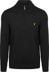 Lyle & Scott Halv lynlås pullover i sort merinould KN2112V-Z865
