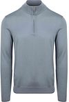 Profuomo Halv Lynlås Pullover Merinould Blå PPWJ30003I-M