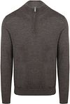 Profuomo Halv Zip Pullover i Merinould Mørkebrun PP2J00012C-H2