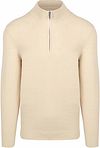 Profuomo Halv Zip Tröja Struktur Beige PPWJ30040G-E