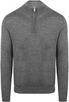 Profuomo Halvveis Glidelås Pullover i Merinoull Grå PP2J00012B-C