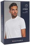 Suitable Obra T-shirt Høj Rund Hals Hvid 2-Pack Verpakking