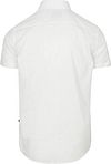Suitable Korte Mouwen Overhemd Cotton Slub Wit Product / Achterkant