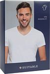 Suitable Vita T-Shirt V-Hals Vit 2-Pack Verpakking