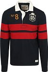 Superdry Rugby-polo med vintage-striper, marineblå/rød