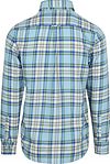 Camicia Steppin' Out in lino e cotone a quadri blu e verde Product / Achterkant