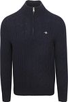Gant Halfzip Lammwollpullover Cable Dunkelblau kaufen | 8050260-433 | Suitable