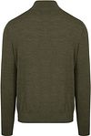 King Essentials The Michael Half Zip Pull Army Merino Zielony Product / Achterkant