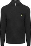 Lyle & Scott Halv Lynlås Pullover Lamsuld Sort KN2330V-W155