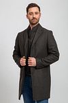 Suitable K150 Coat Wool Blend Plaid Dark Green Model / Voorkant with Emiel