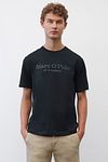 Marc O'Polo T-Shirt Logo Dark Blue Model / Voorkant