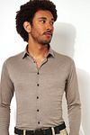 Desoto Shirt Non Iron Modern Kent Light Brown Model / Voorkant