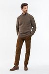 Maglione Barbour in lana d’agnello a maglia marrone Model / Voorkant