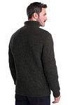 Barbour New Tyne Zip sweter z wełny oliwkowozielony Model / Achterkant