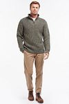 Barbour NewTyne Zip Pullover Wool Dunkelgrün Model / Voorkant