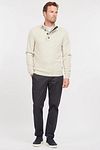 Barbour Sweater Mocker Laine Mérinos Beige Clair Model / Voorkant
