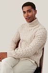 Jersey de cuello alto Cavallaro Marzano beige Model / Voorkant