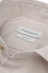 Profuomo Dobby Overhemd Print Beige Product / Detail